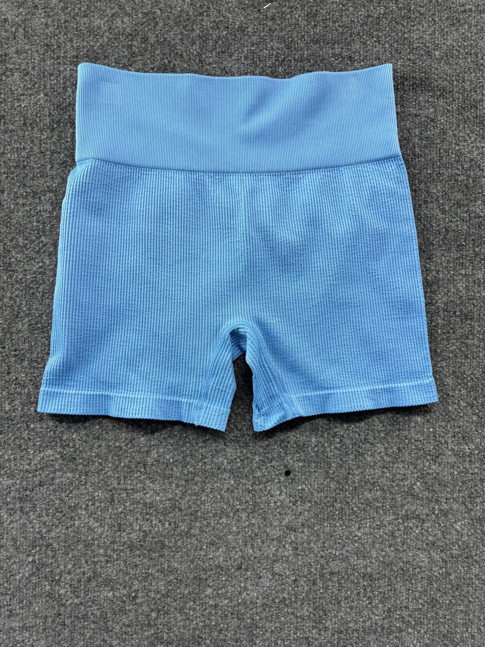 Colsie Biker Shorts Womens XL Blue Ribbed High Waist Seamless Lounge Athletic